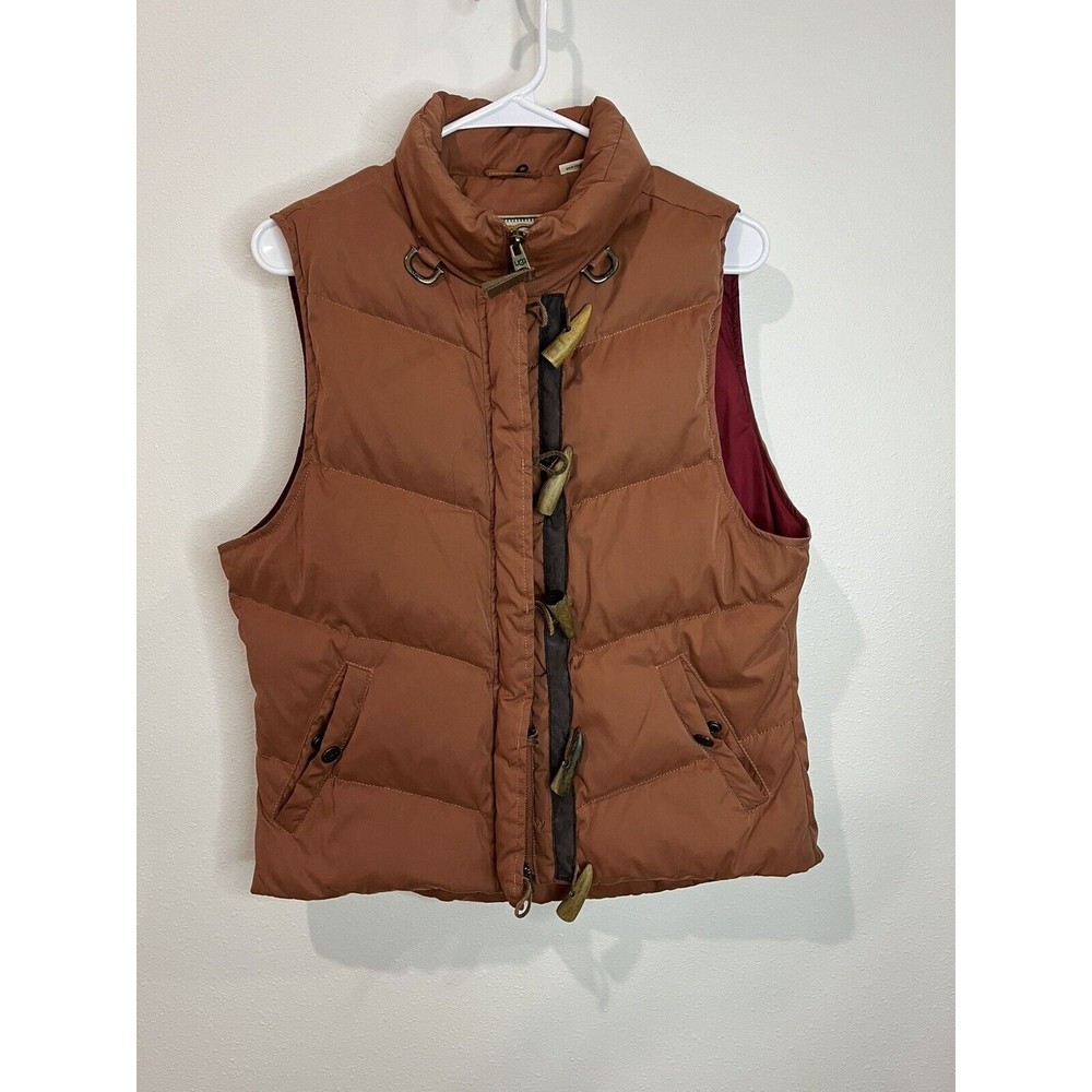 Ugg Australia Womens Puffer Vest Orange Down Filled Zip Up Sleeveless Large